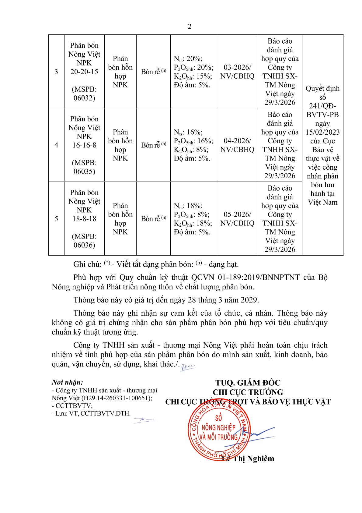 8541 2026 2029 Tiếp nhận HQ 5SP NPK 0002