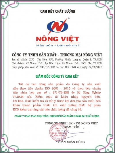 CAM KẾT CHẤT LƯỢNG